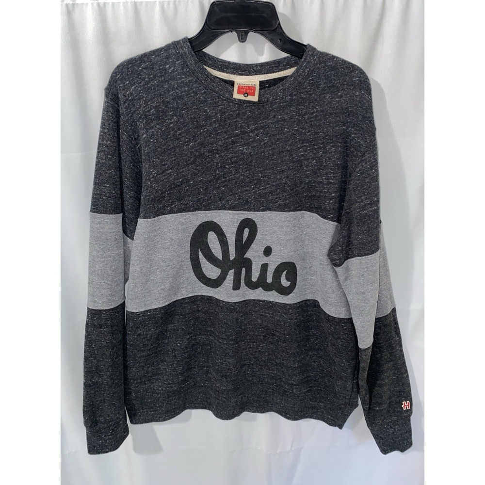 Homage Ohio State Buckeyes Script Ohio Crewneck Sweatshirt Color Block XL